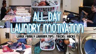 ALL DAY LAUNDRY MOTIVATION  FAMILY OF 5 LAUNDRY ROUTINE   LAUNDRY AFTER VACATION