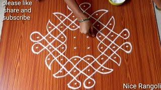 8dots melikala muggulueasy rangolidaily chukkala muggulusikkukambhi neli kolams#Nice Rangoli