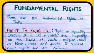 Fundamental rights Six Fundamental rights of India Constitutional fundamental rights