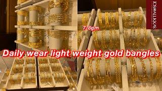 Daily wear light weight gold bangles from JOSALUKKAS  Gold bangles  Bangles  Swati nag