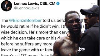 LENNOX LEWIS SENDS AN IMPORTANT MESSAGE TO DEONTAY WILDER AFTER HIS LATEST DEFEAT  COUNTERPUNCH 