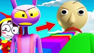 JAX and POMNI But They Obby into GIANT BALDI in Roblox