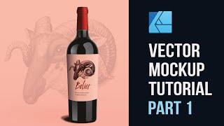 Vector bottle of wine mockup tutorial in Affinity Designer - Part 1