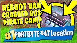 Fortnite FORTBYTE #47 LOCATION - Found Between A Reboot Van Pirate Camp and a Crashed Battlebus