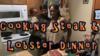 Cooking Steak and Lobster Tails at Home  How to Cook Family Vlog 2020