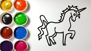 Rainbow Unicorn Learn How to Drawing Coloring for Kids and Toddlers  Best Art Colors for Children