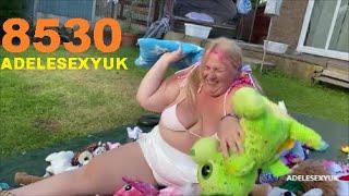 BBW ADELESEXYUK HAVING A TEDDIE FIGHT IN HER GARDEN 8530