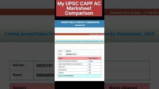  UPSC CAPF 2021 Topper Marksheet  AIR 1 Marksheet  CAPF AC 2021 Topper Marks #capf #upsc #shorts