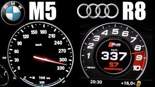 NA or TURBO ? Audi R8 V10 Plus 610HP vs BMW M5 F10 560HP 0-330 kmh Top Speed