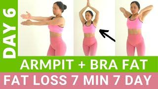 7 Min everyday to get rid of bra bulge back fat toned armpits - Weight loss fat loss challenge #6