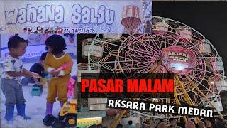 Bermain Wahana Salju Di Pasar Malam Aksara Park Medan