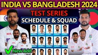 Bangladesh Tour Of India 2024  India vs Bangladesh Test Squad 2024  Ind vs Ban Test 2024 Squad