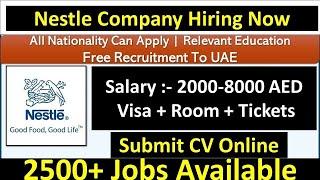 Nestle Company Jobs In Dubai With Visa 2024 #jobsindubaionvisitvisa