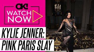 Pretty in Pink Kylie Jenner Stuns at Paris Fashion Week in Schiaparelli Crystal Gown Photos