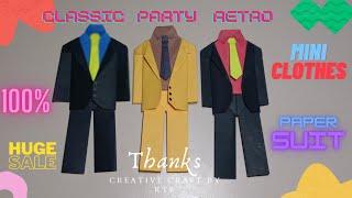 How to make Paper Suit & Tie l Origami Coat with Shirt Pant & Tie l Mini Paper Clothes