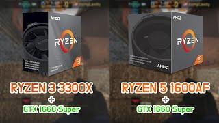 RYZEN 3 3300X vs RYZEN 5 1600AF with GTX 1660 Super 5 Games