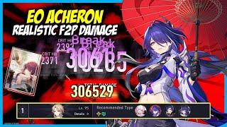 Realistic F2P E0 ACHERON Damage vs MoC 12  Honkai Star Rail 2.1