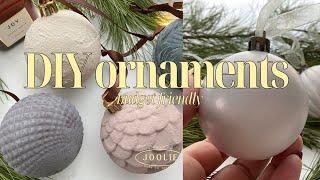 DIY budget friendly ornaments  upcycle old bauble ornaments  iridescent pearl ornaments