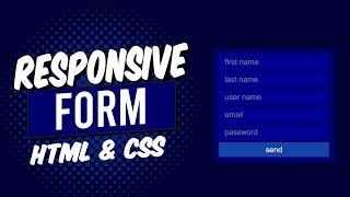 responsive form using html and css  عمل تصميم متجاوب
