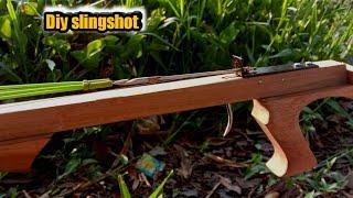 DIY slingshot  How to make a super power simple catapult  cara membuat ketapel ikan