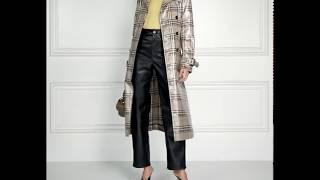 Handsome checked vinyl trench coat