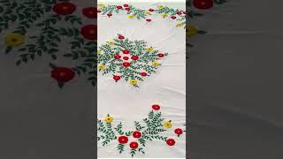 New and Easy Hand Embroidery Bedsheet Design By Desi Design  #shorts