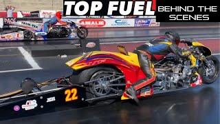 90 MIN OF INTENSE TOP FUEL NITRO MOTORCYCLE BEHIND THE SCENES LARRY “SPIDERMAN” MCBRIDE VS. VANTINE