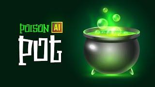 HOW TO DRAW A POISON POT IN CARTOON STYLE IN ADOBE ILLUSTRATOR