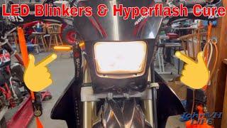 HYPERFLASH? New LED Blinkers install with a HOW TO FIX HYPERFLASH DRZ400SM