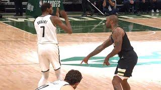 PJ Tucker showing Kevin Durant he traveled on the previous play  Nets vs Bucks Game 6