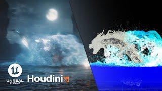 Unreal Engine 5 x Houdini Water Dragon Behind The Scenes Making Of  #unrealengine #ue5 #dragon #bts