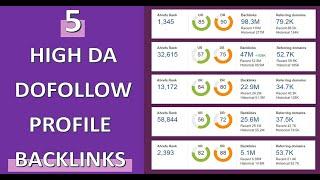 5 High DA Dofollow Profile Backlinks  Episode #9  #Backlinks