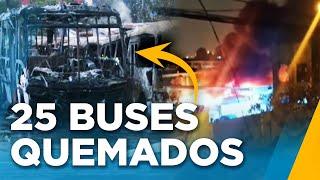 Participan en el paro y se incendian sus buses horas después Empresas víctimas de extorsionadores