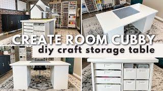 DIY CRAFT TABLE WITH CREATE ROOM CUBBY  Make this craft storage table without using power tools