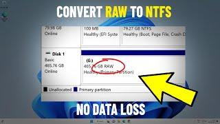 Convert RAW to NTFS Without Formatting in Windows 111087  Change raw to ntfs With No Data Loss 