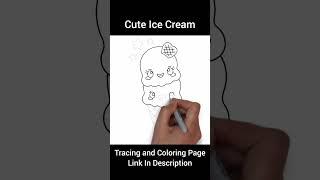 Cute Ice Cream Tracing Page Link In Description #shorts #icecream #tracing #drawinggallery