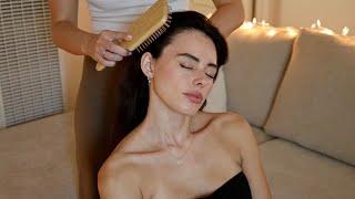 ASMR  Gentle Hair Play & Brushing Scratching Face Tracing Head Massage with Amanda  Whisper