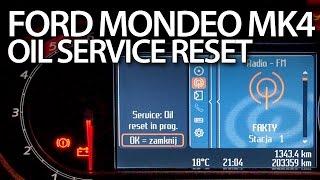 Ford Mondeo MK4 reset service oil reminder inspection maintenance