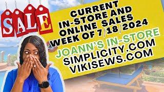 ️ CURRENT IN-STORE AND ONLINE SALE THIS WEEK ️  JOANNS SIMPLICITY.COM  VIKISEWS.COM