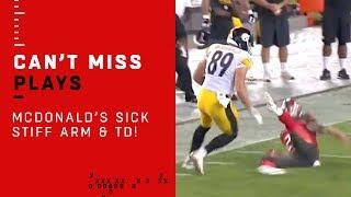 Vance McDonalds MONSTER Stiff Arm on 75-Yd Catch & Run TD 