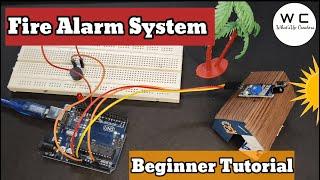 Fire Alarm System using Arduino  Begineer Tutorial  Fire sensor LED & Buzzer  #firealarmsystems