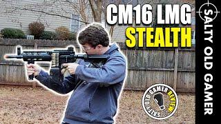 G&G CM16 LMG Stealth Airsoft AEG  SaltyOldGamer Airsoft Review