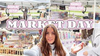 Sunday Market Day Vlog - display setup sales & best seller  Scrunchie Craft market Popup vending