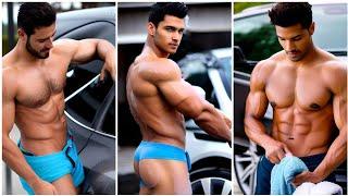 Shirtless Fitness Models  Muscle Hunks Working at the Carwash   Ai Men Art Fashion Lookbook 