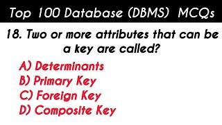 Top 100 Database MCQs Questions with Answers  DBMS MCQ