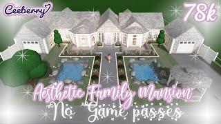 Bloxburg  Aesthetic No Game Passes Family Mansion 78k  Speed Build