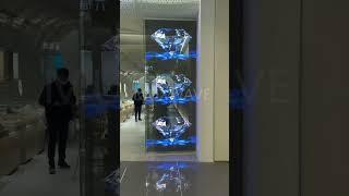 Muxwave Holographic Invisible Transparent Led Screen installed in Jewelry Store in China