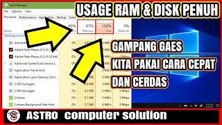 CARA MENGATASI RAM USAGE MEMORY LAPTOP  PC PENUH DI WINDOWS 10