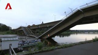 Partial collapse of Carola Bridge in Dresden Germany