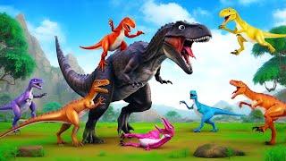 Evil Trex vs Raptors - Jurassic Kingdom Super Dinosaurs Fights 2024